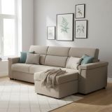 Divano letto 2 piazze tortora 285x160cm - Esca