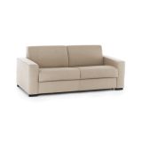 Divano Letto 2 Posti 200x95 cm con Contenitore Apertura a Ribalta in Tessuto Sfoderabile Beige Made in Italy Materasso 140x190 – Andymion