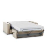 Divano Letto 2 Posti 200x95 cm con Contenitore Apertura a Ribalta in Tessuto Sfoderabile Beige Made in Italy Materasso 140x190 – Andymion