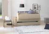Divano Letto 2 Posti 200x95 cm con Contenitore Apertura a Ribalta in Tessuto Sfoderabile Beige Made in Italy Materasso 140x190 – Andymion