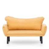 Divano letto 2 posti Aquilonis, Sofà trasformabile, Divanetto per ospiti, Poltrona letto contenitore, 140x65 h70 cm, Giallo