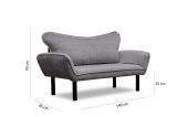 Divano letto 2 posti Aquilonis, Sofà trasformabile, Divanetto per ospiti, Poltrona letto contenitore, 140x65 h70 cm, Grigio