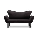 Divano letto 2 posti Aquilonis, Sofà trasformabile, Divanetto per ospiti, Poltrona letto contenitore, 140x65 h70 cm, Nero