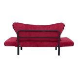 Divano letto 2 posti Aquilonis, Sofà trasformabile, Divanetto per ospiti, Poltrona letto contenitore, 140x65 h70 cm, Rosso