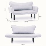 Divano letto 2 posti Aquilonis, Sofà trasformabile, Divanetto per ospiti, Poltrona letto contenitore, 150x65 h40 cm, Multicolore