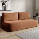 Divano Letto 2 Posti Arancione Contenitore Cuscini Sfoderabili 210x106 cm, Reclinabile - Brugnato