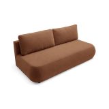 Divano Letto 2 Posti Arancione Contenitore Cuscini Sfoderabili 210x106 cm, Reclinabile - Brugnato