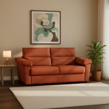 Divano Letto 2 Posti Arancione Sfoderabile Contenitore 185x95 cm, di Apertura a Ribalta Made in Italy - Salorno