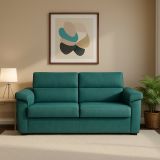 Divano Letto 2 Posti Azzurro Sfoderabile Contenitore 185x95 cm, di Apertura a Ribalta Made in Italy - Salorno