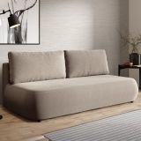 Divano Letto 2 Posti Beige Chiaro Contenitore Cuscini Sfoderabili 210x106 cm, Reclinabile - Brugnato