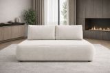 Divano Letto 2 Posti Beige Chiaro Contenitore Cuscini Sfoderabili 210x106 cm, Reclinabile - Brugnato