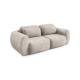 Divano Letto 2 Posti Beige Chiaro Contenitore di Apertura a Libro 266x121 cm, Reclinabile - Golgi