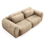 Divano Letto 2 Posti Beige Contenitore di Apertura a Libro 266x121 cm, Reclinabile - Golgi