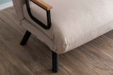Divano Letto 2 Posti Beige Contenitore Reclinabile 133x78 cm, Braccioli - Calvin