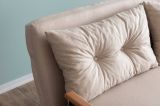 Divano Letto 2 Posti Beige Contenitore Reclinabile 133x78 cm, Braccioli - Calvin