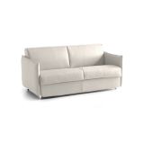 Divano Letto 2 Posti Beige Sfoderabile Contenitore 160x95 cm, di Apertura a Ribalta Made in Italy - Follina