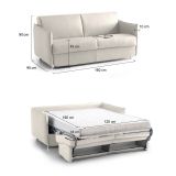 Divano Letto 2 Posti Beige Sfoderabile Contenitore 160x95 cm, di Apertura a Ribalta Made in Italy - Follina