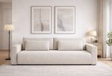 Divano Letto 2 Posti Bianco Contenitore di Apertura a Libro 240x105 cm, Reclinabile - Erbezzo