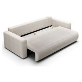Divano Letto 2 Posti Bianco Contenitore di Apertura a Libro 240x105 cm, Reclinabile - Erbezzo