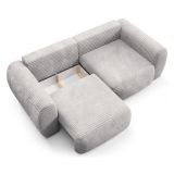 Divano Letto 2 Posti Bianco Contenitore di Apertura a Libro 266x121 cm, Reclinabile - Golgi