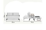 Divano Letto 2 Posti Bianco Contenitore Reclinabile 133x78 cm, Braccioli - Calvin