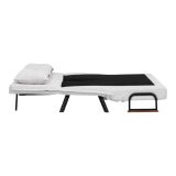 Divano Letto 2 Posti Bianco Contenitore Reclinabile 133x78 cm, Braccioli - Calvin