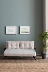 Divano Letto 2 Posti Bianco Contenitore Reclinabile 133x78 cm, Braccioli - Calvin