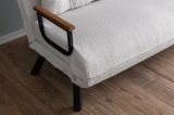 Divano Letto 2 Posti Bianco Contenitore Reclinabile 133x78 cm, Braccioli - Calvin