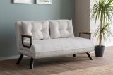 Divano Letto 2 Posti Bianco Contenitore Reclinabile 133x78 cm, Braccioli - Merak