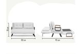Divano Letto 2 Posti Bianco Contenitore Reclinabile 133x78 cm, Braccioli - Merak