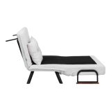 Divano Letto 2 Posti Bianco Contenitore Reclinabile 133x78 cm, Braccioli - Merak