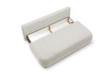 Divano Letto 2 Posti Bianco Crema Contenitore Cuscini Sfoderabili 210x106 cm, Reclinabile - Brugnato