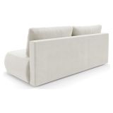 Divano Letto 2 Posti Bianco Crema Contenitore Cuscini Sfoderabili 210x106 cm, Reclinabile - Brugnato