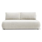 Divano Letto 2 Posti Bianco Crema Contenitore Cuscini Sfoderabili 210x106 cm, Reclinabile - Brugnato