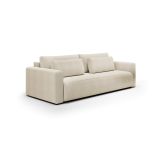 Divano Letto 2 Posti Bianco Crema Contenitore di Apertura a Libro 240x105 cm, Reclinabile - Erbezzo