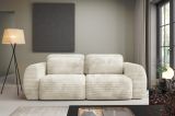 Divano Letto 2 Posti Bianco Crema Contenitore di Apertura a Libro 266x121 cm, Reclinabile - Golgi