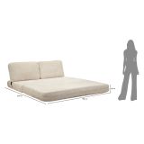 Divano Letto 2 Posti Bianco Reclinabile Apertura a Ribalta 150x100x80 h cm, Posti a Sedere 2 - Albayz