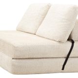 Divano Letto 2 Posti Bianco Reclinabile Apertura a Ribalta 150x100x80 h cm, Posti a Sedere 2 - Albayz
