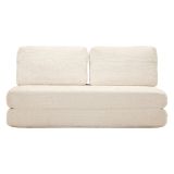 Divano Letto 2 Posti Bianco Reclinabile Apertura a Ribalta 150x100x80 h cm, Posti a Sedere 2 - Albayz