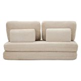 Divano Letto 2 Posti Bianco Reclinabile Apertura a Ribalta 150x100x80 h cm, Posti a Sedere 2 - Albayz