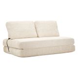 Divano Letto 2 Posti Bianco Reclinabile Apertura a Ribalta 31x31 cm, Posti a Sedere 2 - Albayz