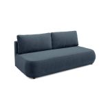 Divano Letto 2 Posti blu Contenitore Cuscini Sfoderabili 210x106 cm, Reclinabile - Brugnato
