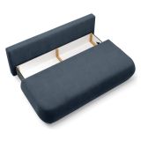 Divano Letto 2 Posti blu Contenitore Cuscini Sfoderabili 210x106 cm, Reclinabile - Brugnato