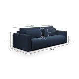 Divano Letto 2 Posti blu Contenitore di Apertura a Libro 240x105 cm, Reclinabile - Erbezzo