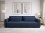 Divano Letto 2 Posti blu Contenitore di Apertura a Libro 240x105 cm, Reclinabile - Erbezzo
