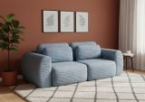 Divano Letto 2 Posti blu Contenitore di Apertura a Libro 266x121 cm, Reclinabile - Golgi
