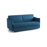 Divano Letto 2 Posti blu Sfoderabile Contenitore 180x95 cm, di Apertura a Ribalta Made in Italy - Trovo
