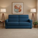 Divano Letto 2 Posti blu Sfoderabile Contenitore 185x95 cm, di Apertura a Ribalta Made in Italy - Tenna