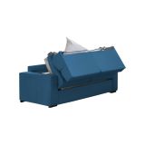 Divano Letto 2 Posti blu Sfoderabile Contenitore 200x95 cm, di Apertura a Ribalta Made in Italy - Ecate