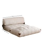 Divano letto 2 posti Dysnomia, Sofà trasformabile, Divanetto per ospiti, Poltrona letto contenitore, 120x75 h79 cm, Bianco